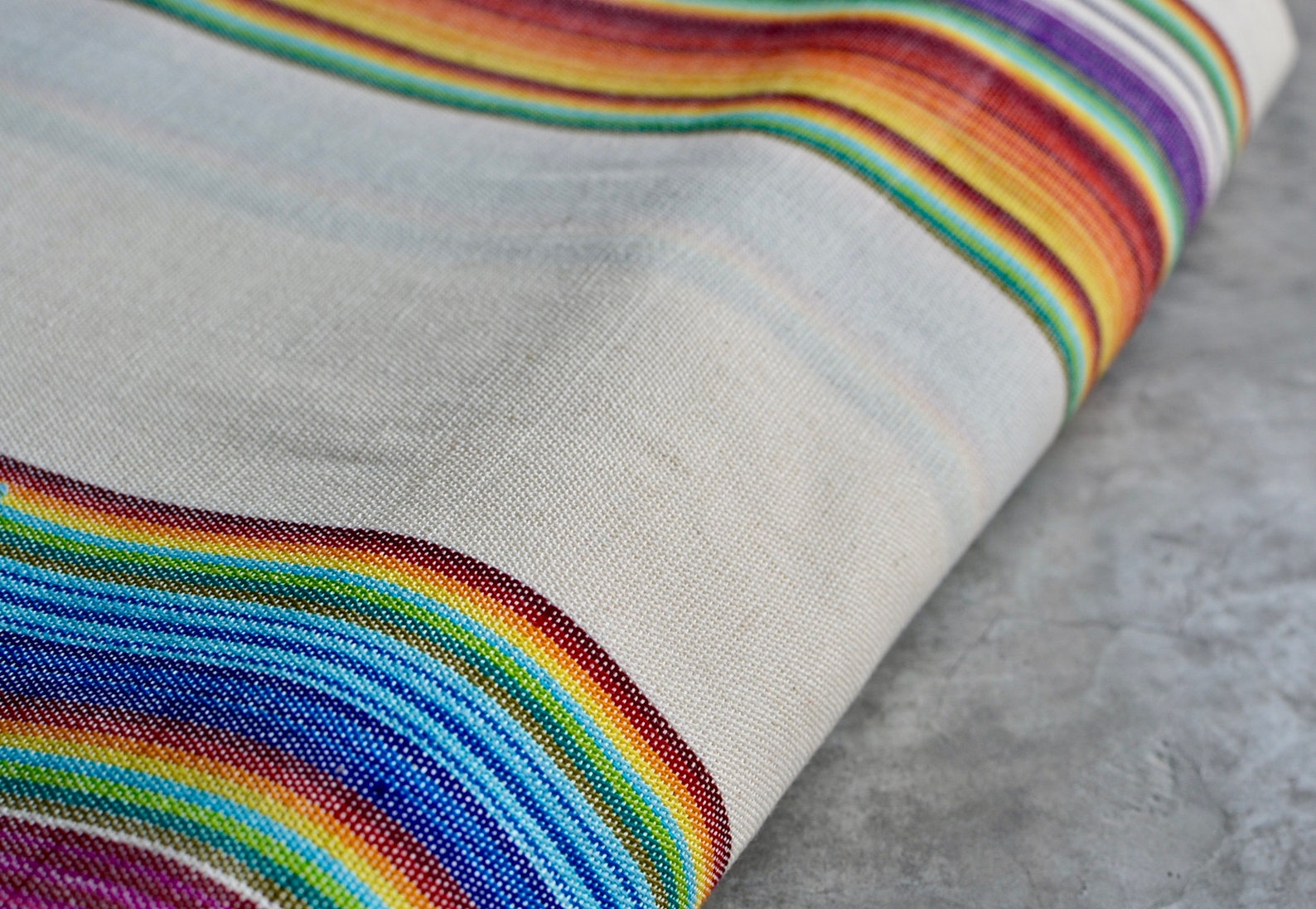 Mexican Fabric 20 Handwoven 100 Cotton Rainbow Fabric Sold by the Yard