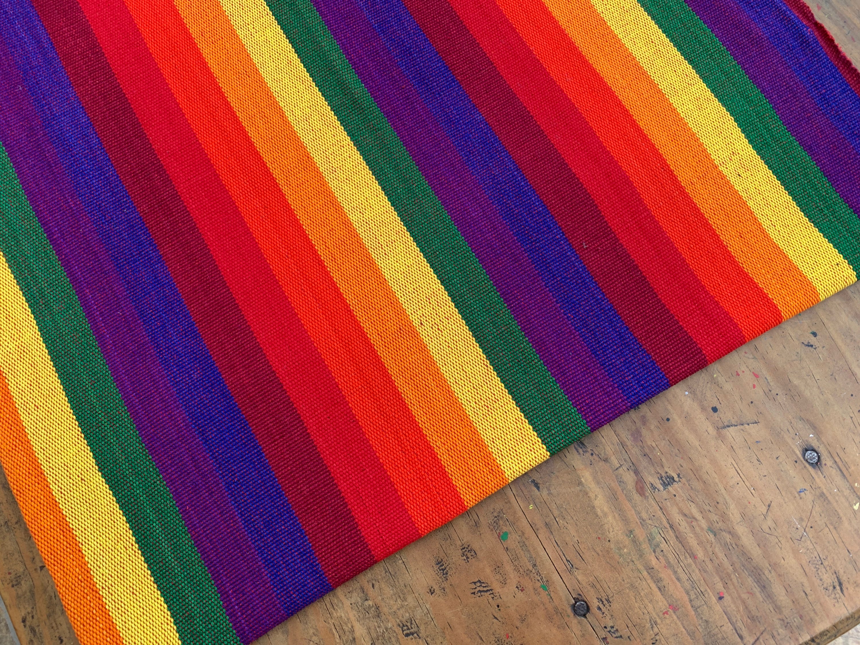 Ikat Handmade Rainbow Fabric 57 from Guatemala 100Thick Etsy
