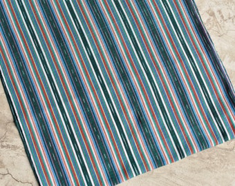 Green Tones Mayan Stripes (#122) Handmade Fabric  from Guatemala - 100% Cotton - Sold by yard