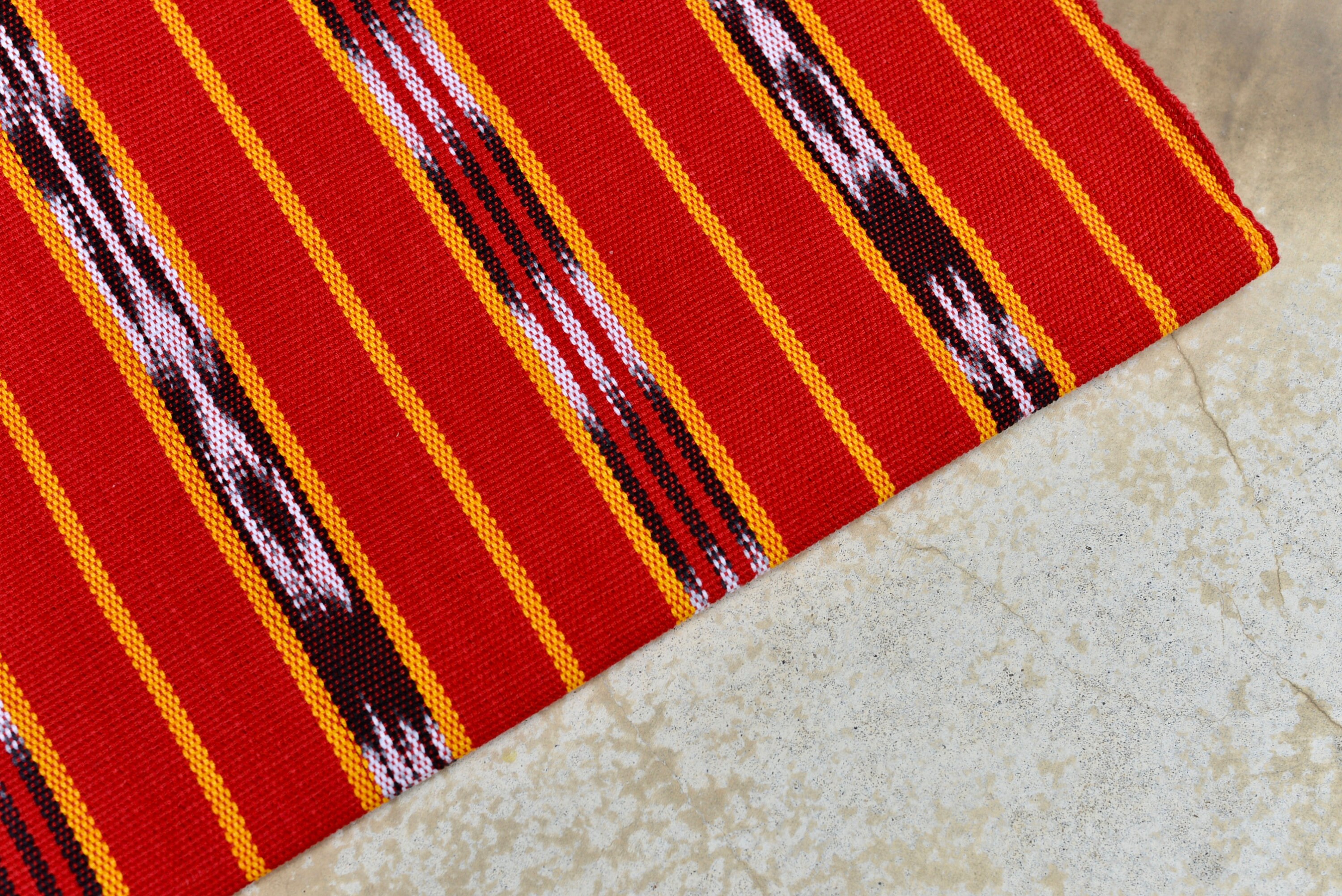 NEW Red Ikat THICK Handmade Fabric 161 From Guatemala | Etsy