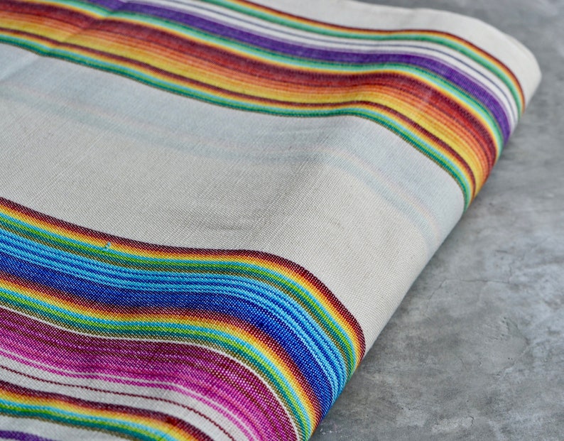 Mexican Fabric 20 Handwoven 100% Cotton Rainbow Fabric | Etsy