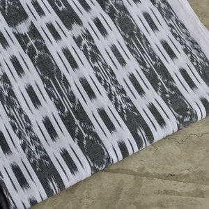 Gray Ikat Fabric (#34) from Guatemala - 100% Cotton - Handwoven Fabric - By yard