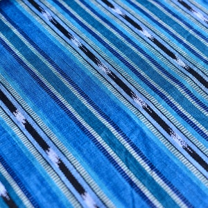 PRIME NEW JP06 A Blue Ikat Mayan Fabric 100% Cotton med Handwoven in ...