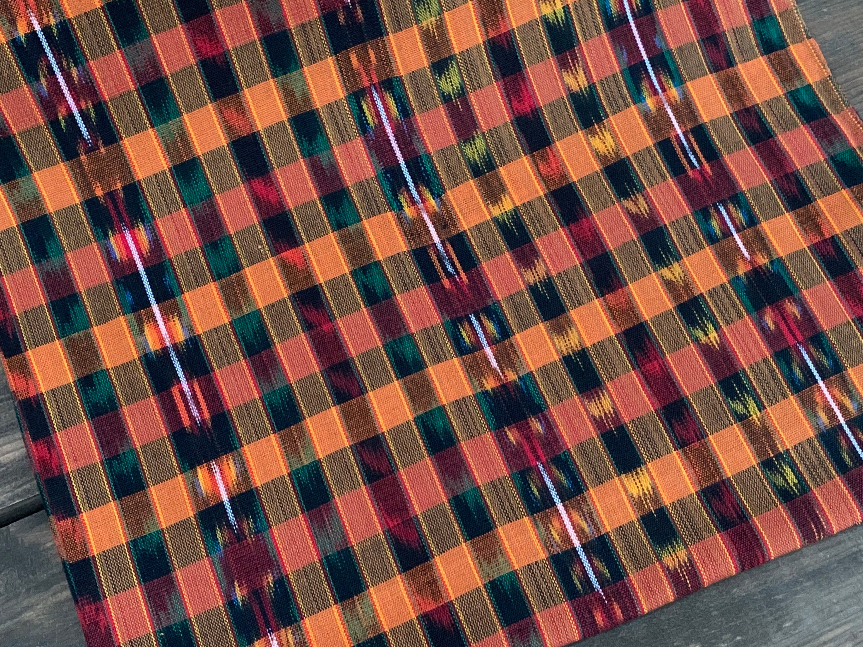 NEW! Latin American Ikat (#210) Fabric from Guatemala - Ikat 100% Cotton - Handwoven Fabric - 1 yard - Mayan Handwoven - Home Decor Art
