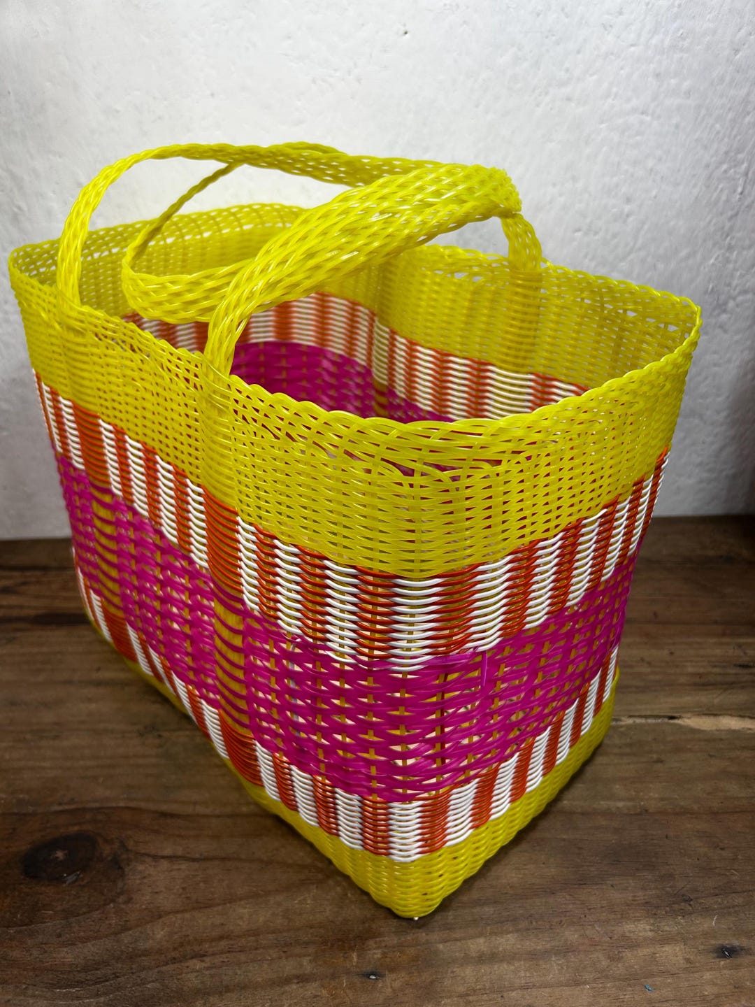 Basket Bag Palm Purple Blue Powder Yellow Ash Black White