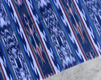 Guatemalan Fabric (#141) - Blue Ikat Fabric - Fabric by Yard - Textile Supply - Guatemalan Fabric - Handwoven fabric - Mayan Textile