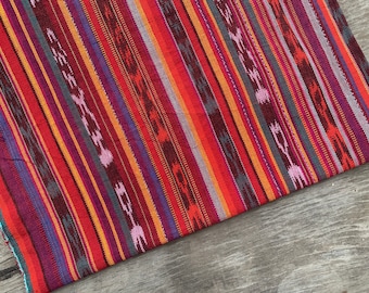 BRAND NEW! PRIME JP22 Red Ikat - Mayan Fabric 100% Cotton -  Handwoven from Guatemala - Sold by the yard - Suitable fabric for upholstery