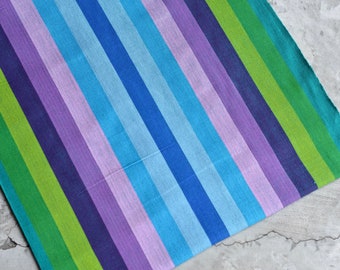 100% PRIME Cotton -Bright Fabric - Positive Energy - mid/heavy weight - Blue Green Purple Fabric Handwoven from Guatemala