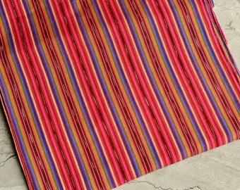 NEW! Mayan fabric (#106) Red Pink Blue 100% Cotton- Handwoven from Guatemala - Sold by the yard - Suitable fabric for clothing