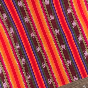 BRAND NEW! PRIME JP20 Multicolor Ikat Mayan Fabric 100% Cotton -  Handwoven from Guatemala - Sold by the yard - Suitable for upholstery