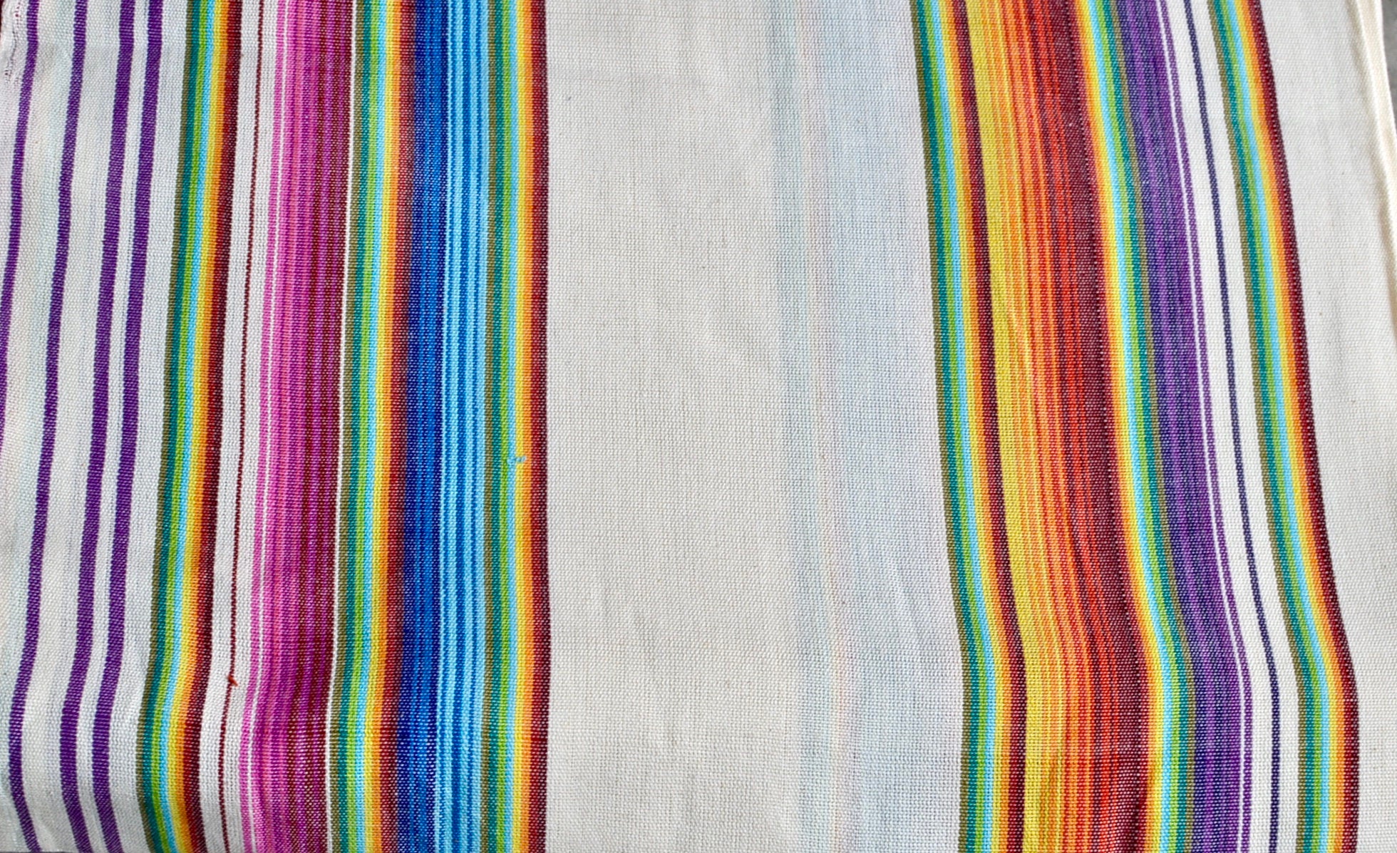 Mexican Fabric 20 Handwoven 100 Cotton Rainbow Fabric Etsy