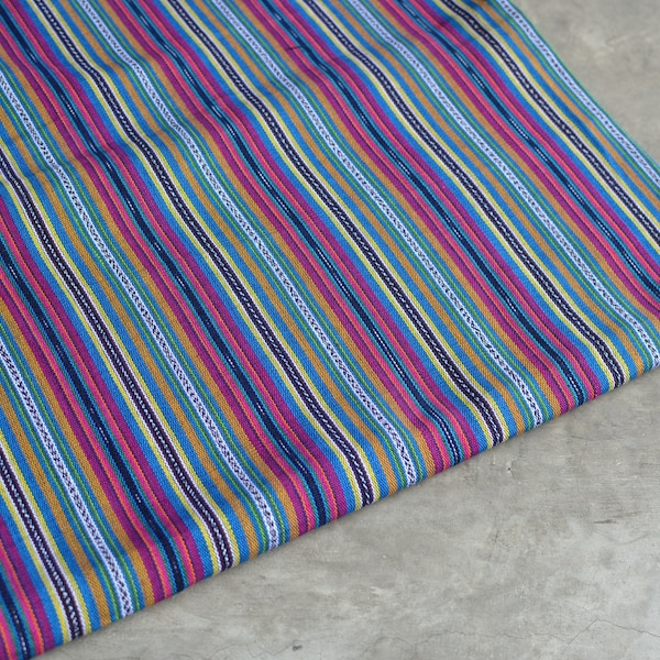 Striped Fabric (#10) - Tribal Fabric - South American Fabric - 100%  Cotton - 1 yard