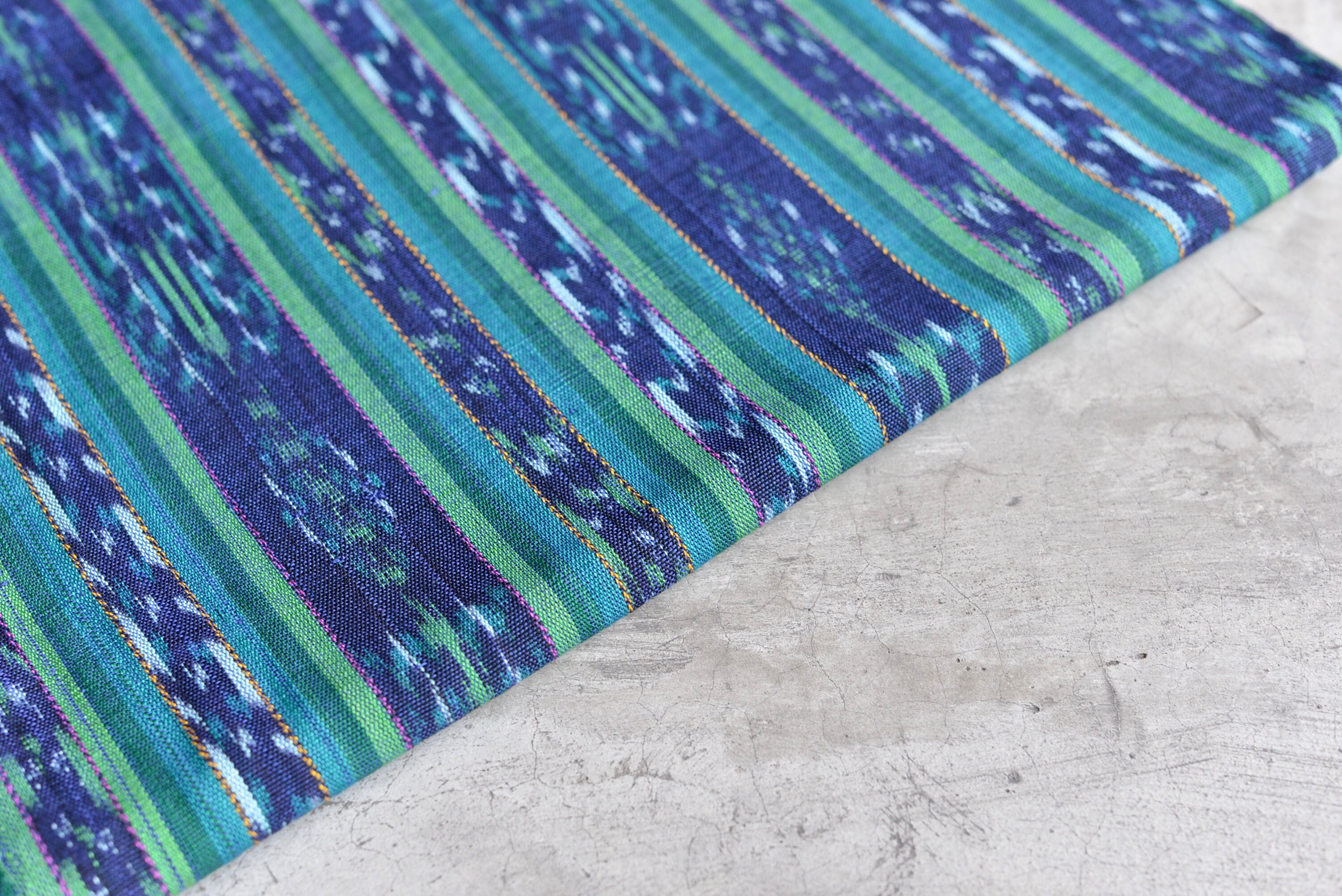 NEW Blue and Green Ikat 114 Mayan Fabric 100 Cotton Etsy