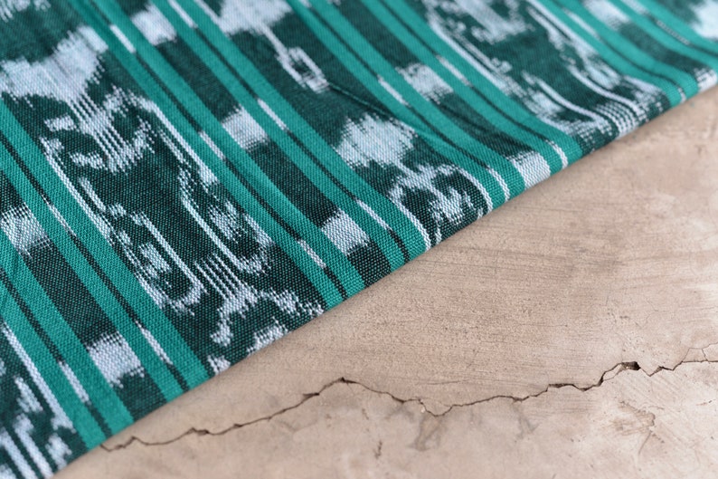 Green Ikat Fabric 131 Ethnic Fabric From Guatemala | Etsy