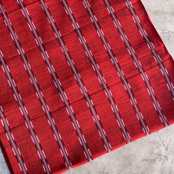 NEW! Scarlet Red Facric  (#139) - 100% Cotton - Handwoven on Foot Loom - Handcraft Guatemala - Textile Supply - Strong Vibes - Power Sign