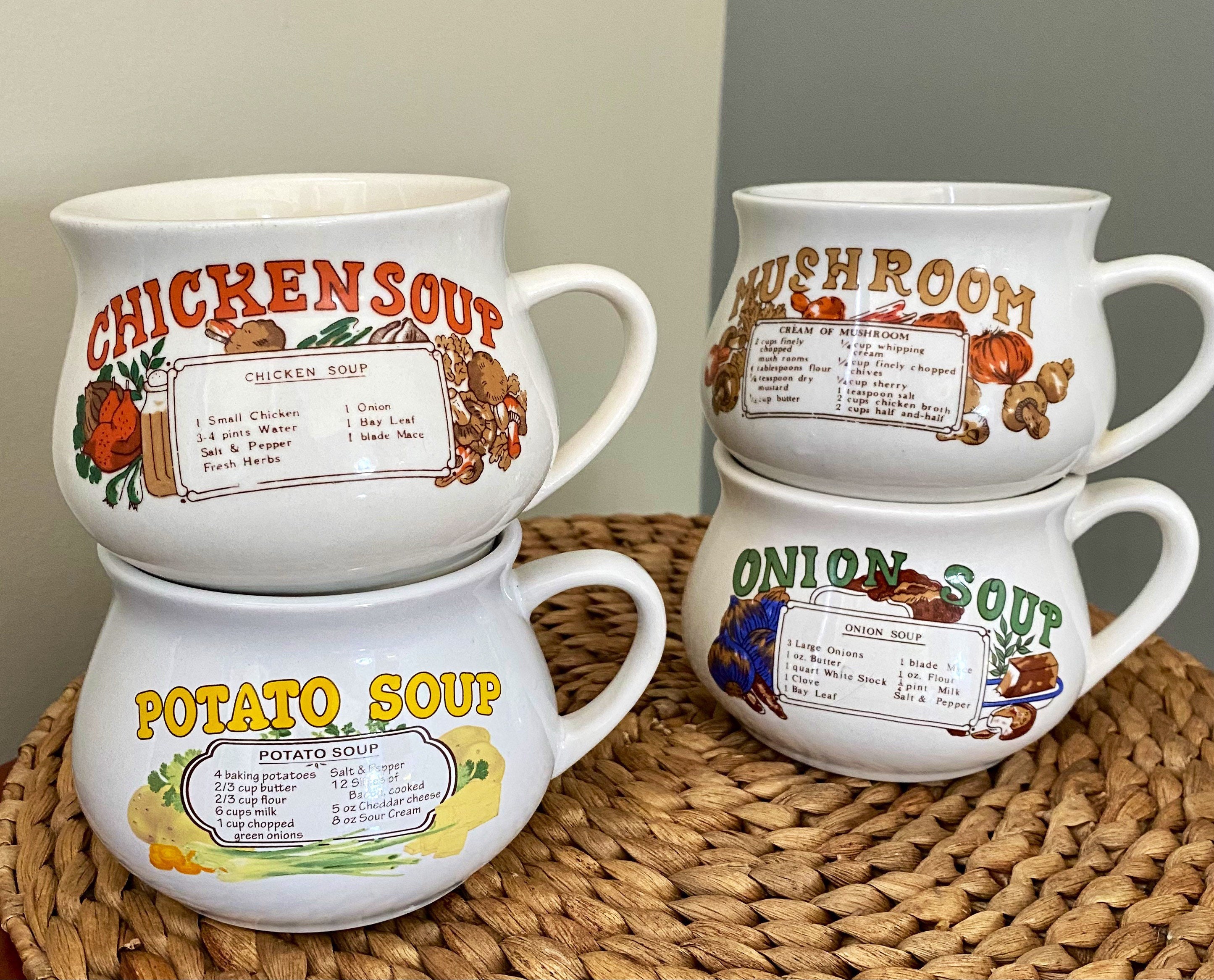 Vintage Caraway Soup Recipe Mug Set in Package