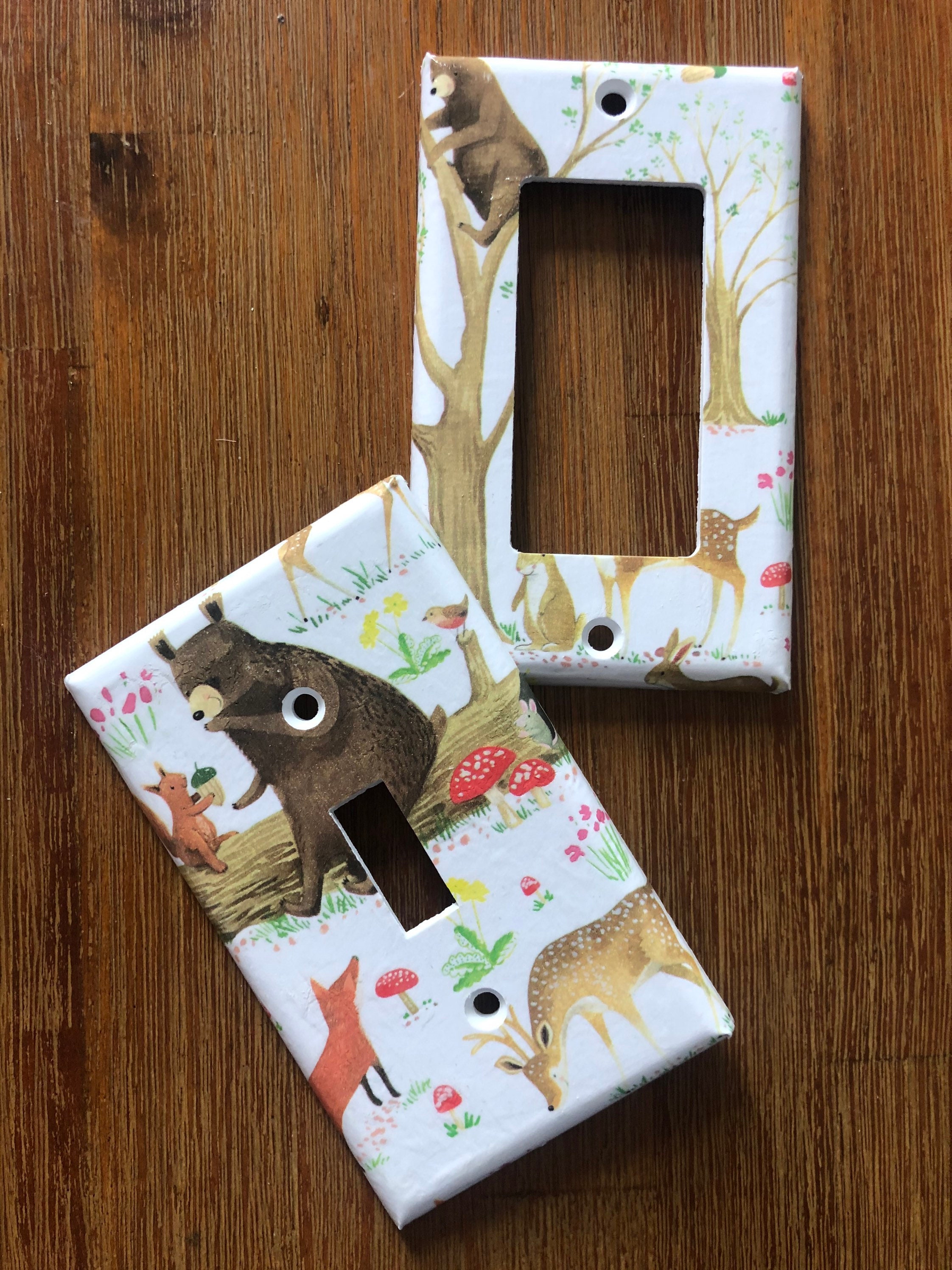 Woodland Animals Light Switch Covers and Outlets Forest Etsy
