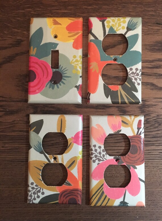 Items similar to Multicolored Floral Light Switch Plates and Outlet