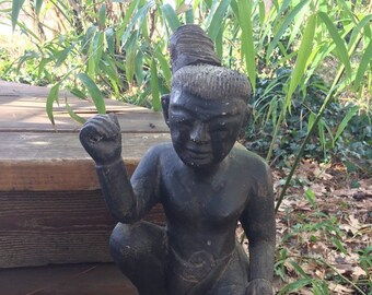 Rare Burma Burmese Wooden Carved Statue