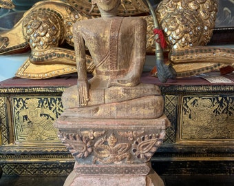 Tall Antique Buddha statue Thai