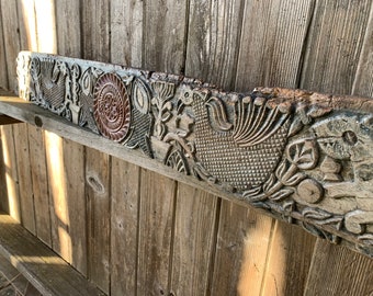 Rare Hindu wooden carved Temple panel late 1700’s/ early 1800 Architectural Artifact