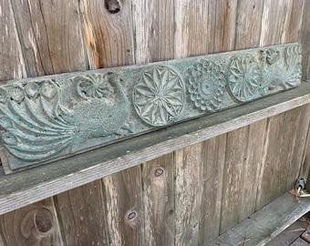 Amazing Hindu Wood Carved Wall panel 1700’s. Peacocks