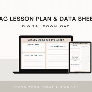 AAC Lesson Plan & Data Sheet - SLP Data Sheet - AAC Data Sheet for Speech-Language Pathologist