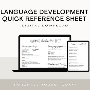Language Development Sheet & Treatment Guide