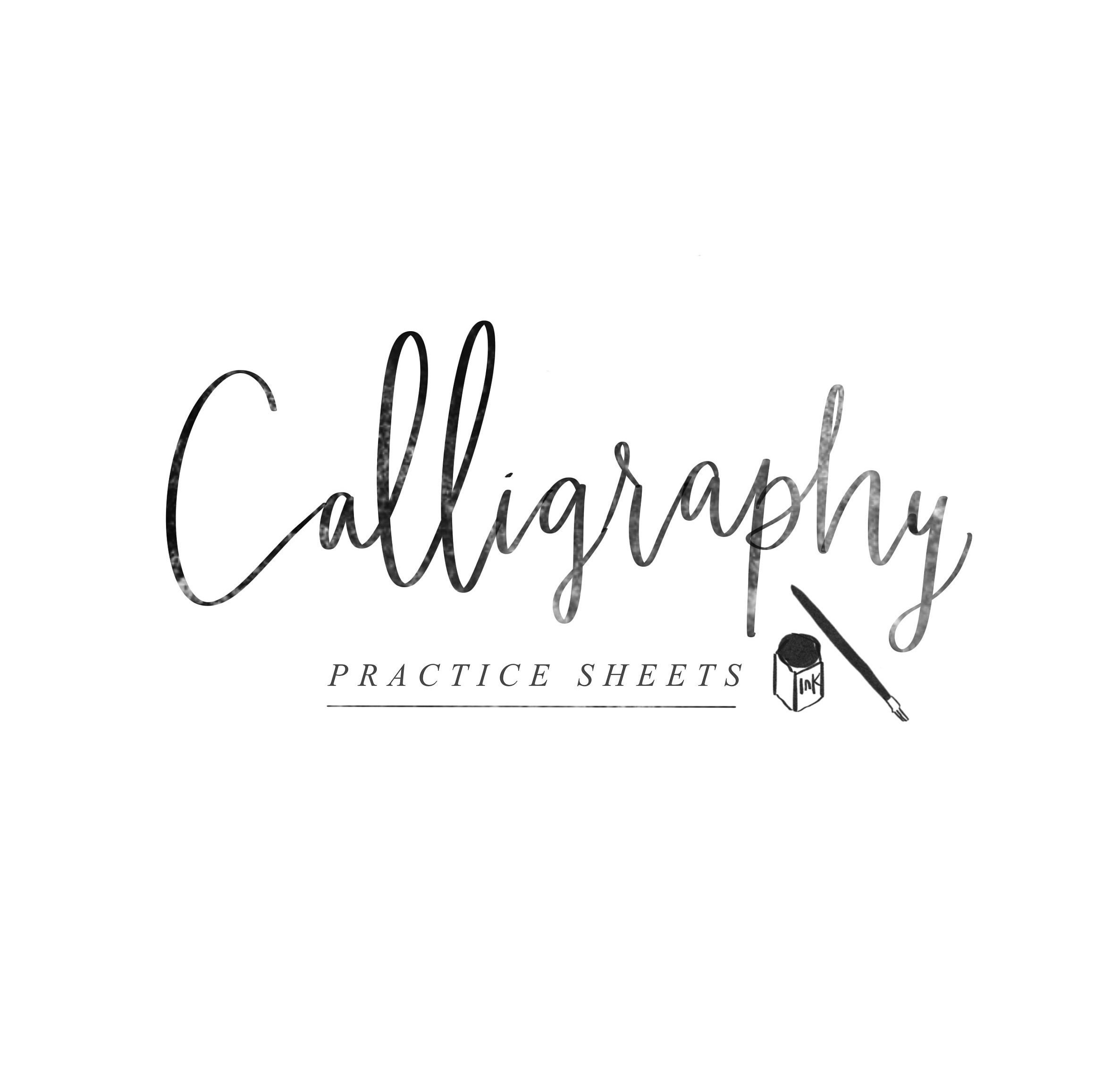 printable calligraphy practice sheets procreate calligraphy etsy