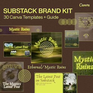 Substack Branding Kit | 30 Editorial Canva Templates + Guide (Digital Download)