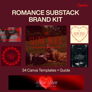 Kit de Identidade Visual Romântica para Substack | Modelos ousados para Canva + Guia (Download Digital)