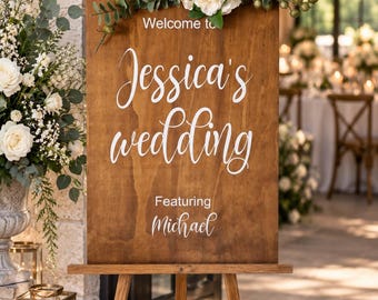 Personalized Wood Wedding Sign, Custom Name Plaque, Large Welcome Event Signage