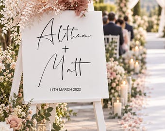 Custom Acrylic Wedding Name Board, Personalized Ceremony Sign (19"x19")