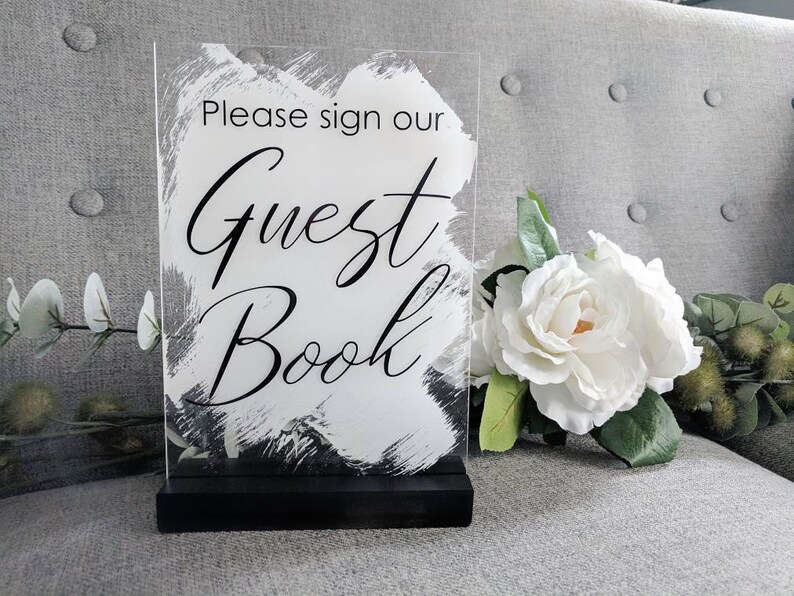 A5 Acrylic Guest Book Sign Guest Book Guest Signing Book Etsy