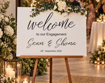 Customizable Engagement Party Welcome Sign | Wood + Font Colors, Sizes Available
