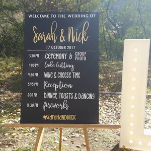 Sign Order Reception ORDER OF PROCEEDING Sign, Order of Service Wedding, Minimalist Luxury ...