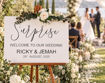 Surprise Wood Wedding Welcome Sign, Personalized Plaque, Large Event Signage
