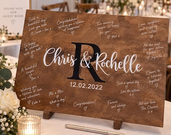 Rustic Wood Wedding Guest Book Sign, Farmhouse Reception Sign
