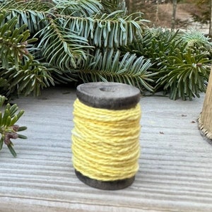 Botanical Dyed Cotton Thread on Wooden Spools- Golden Yellow Osage,  Natural Dye for Mending, Slow Stitching, Embroidery, Crafts