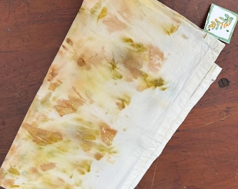 Organic Cotton Eco Printed Tea Towel, Leaf Botanical Printed Kitchen Towel,  Natural Kitchen Linens