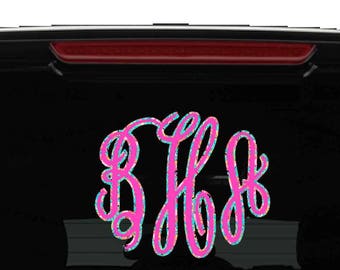 Lilly Monogram Decal, Monogram Car Decal, Monogram Decal, Car Monogram, Outline Monogram Decal