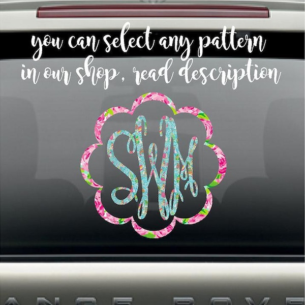 Keepsake Monogram Car Decal | Monogram Decal | Car Decal | Car Monogram Decal | Car Decal Monogram Stickers | Monogram Decal for Car