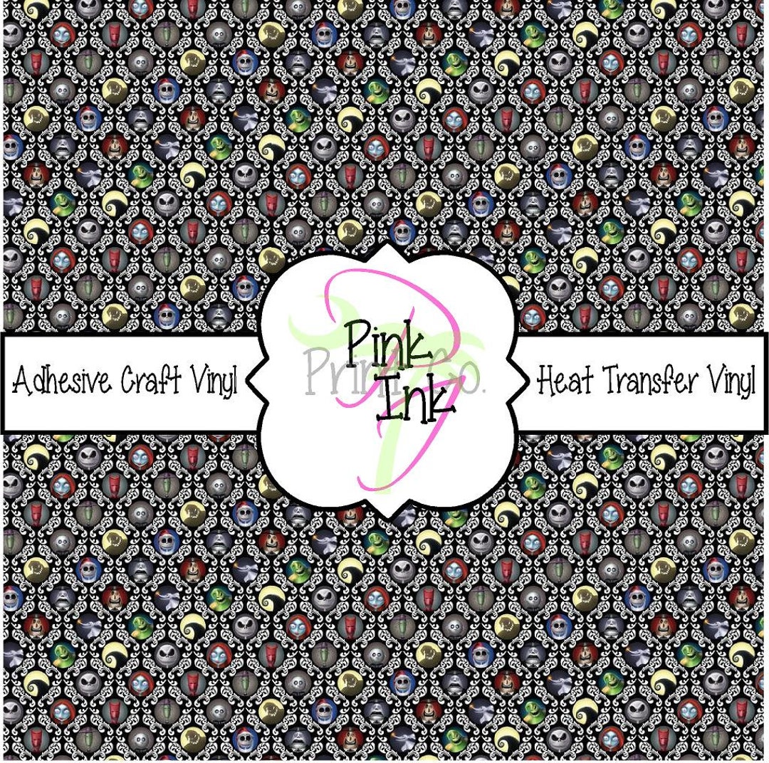 Nightmare Before Christmas Patterned Vinyl // Adhesive Vinyl Etsy