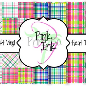 Beautiful Patterned Craft Vinyl and Heat Transfer Vinyl in Plaid Patterns