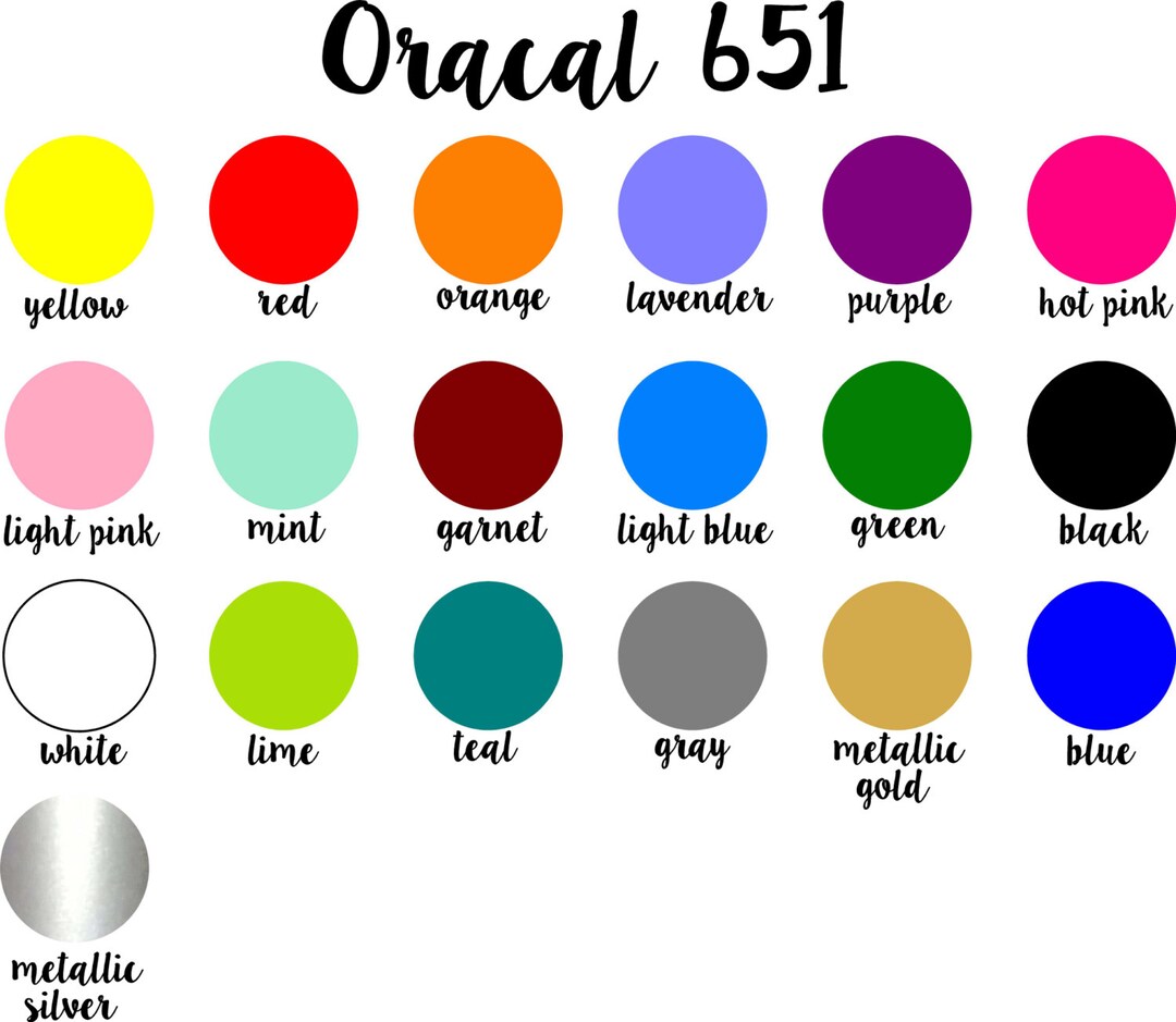 Oracal 651 Vinyl Bundle Pack of 5 12x12 Inch Sheets - Etsy