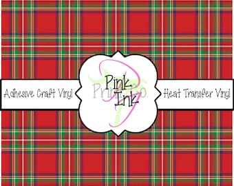 Christmas Plaid Craft Vinyl and Heat Transfer Vinyl // Pattern 508