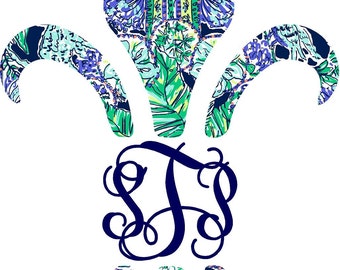 Monogram Decal, Car Monogram, Fleur de lis  Monogram Car Decal