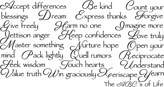 The ABC's of Life Wall Quote | Etsy