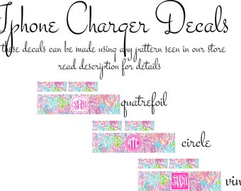 IPhone Charger Monogram | Iphone Pro Max Charger Decal | Monogram Iphone Charger Wrap | Monogram Iphone Charger Decal