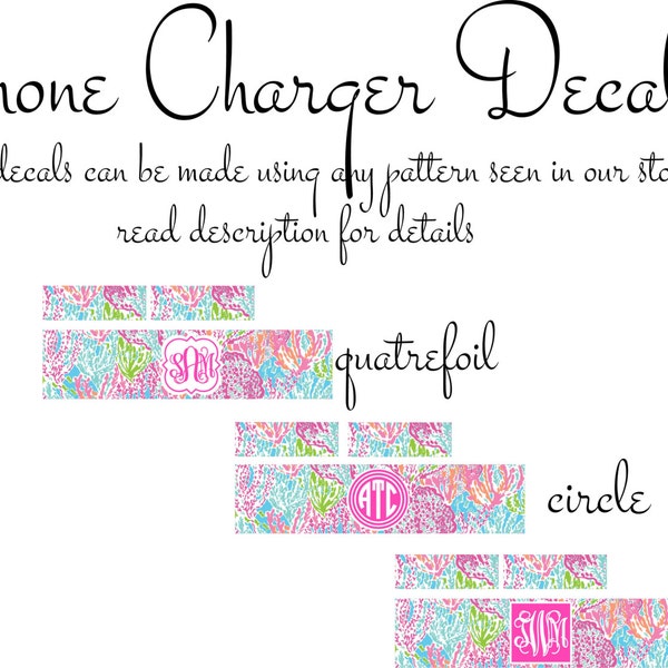 IPhone Charger Monogram | Iphone Pro Max Charger Decal | Monogram Iphone Charger Wrap | Monogram Iphone Charger Decal